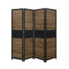 LW Collection Kamerscherm 4 Panelen Zwart Bruin Hout 170x160cm - Paravent - Sche -RoomStyle Verkoopwinkel 1000061471