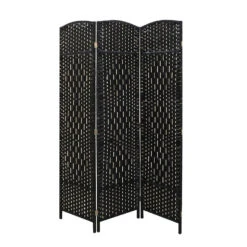 LW Collection Kamerscherm 3 Panelen Zwart 170X120CM - Paravent - Scheidingswand
