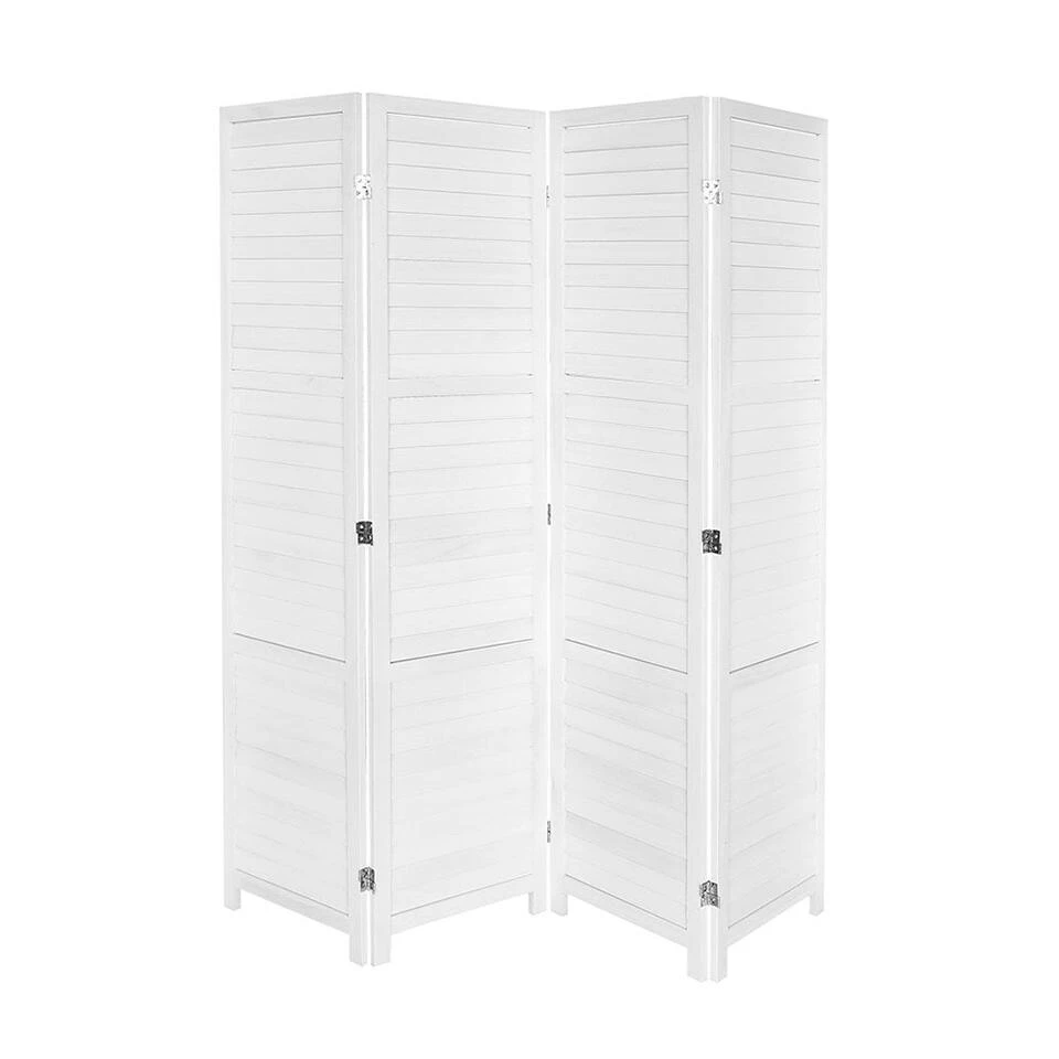 LW Collection Kamerscherm 4 Panelen Wit Hout 170x160cm - Paravent - Scheidingswa 3 LW Collection Kamerscherm 4 Panelen Wit Hout 170x160cm - Paravent - Scheidingswa