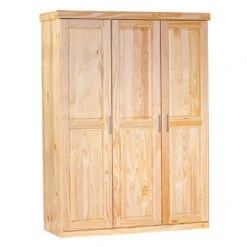 Hioshop Kledingkast Peba Hout - 3 Derus - Naturel
