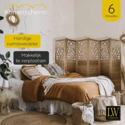 LW Collection Kamerscherm 6 Panelen Bruin 170X240CM - Paravent - Scheidingswand -RoomStyle Verkoopwinkel 1000063038 0102
