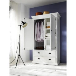 Hioshop Kledingkast Halifax Mdf - Wit -RoomStyle Verkoopwinkel 1000064460 0110