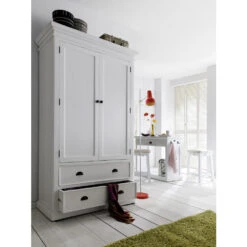 Hioshop Kledingkast Halifax Mdf - Wit -RoomStyle Verkoopwinkel 1000064460 0111