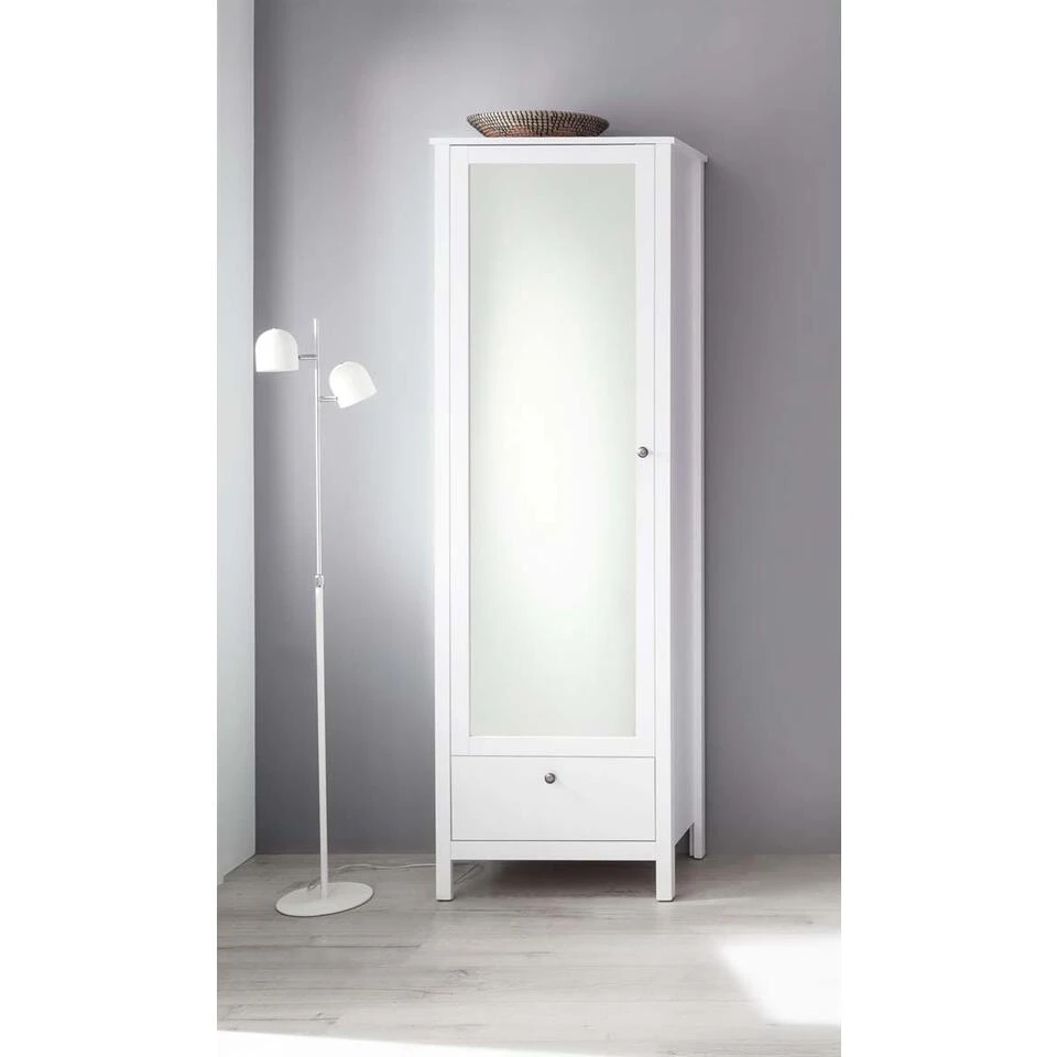 Hioshop Kledingkast Orla Mdf - 1 Deur - Wit 4 Hioshop Kledingkast Orla Mdf - 1 Deur - Wit - Afbeelding 2