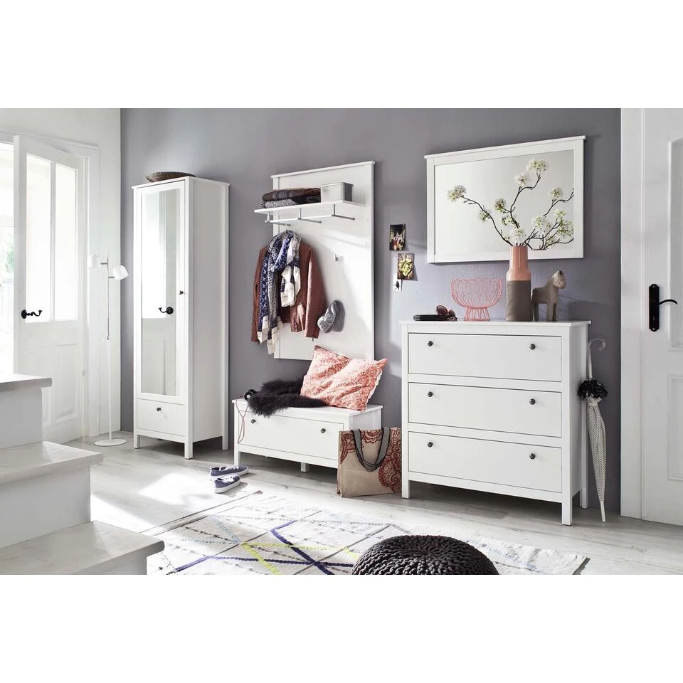 Hioshop Kledingkast Orla Mdf - 1 Deur - Wit 5 Hioshop Kledingkast Orla Mdf - 1 Deur - Wit - Afbeelding 3