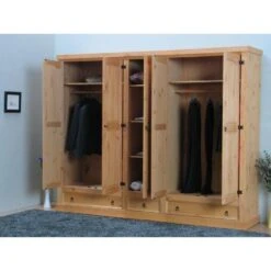 Hioshop Kledingkast Grote 5-deurs - Grenen -RoomStyle Verkoopwinkel 1000064467 0110