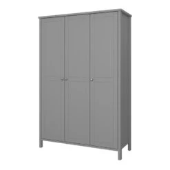 Hioshop Kledingkast Trone Hout - 3 Deurs - Wit -RoomStyle Verkoopwinkel 1000064468 0110