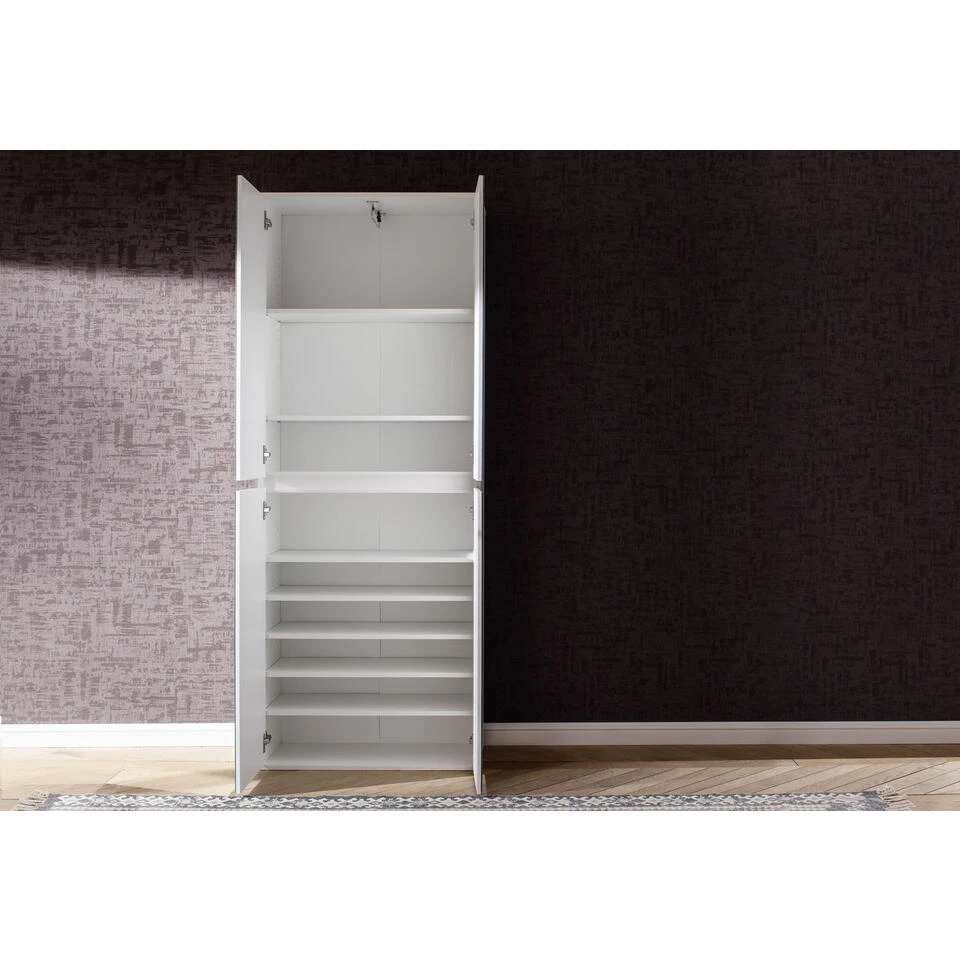 Hioshop Kledingkast Minor Mdf - 4 Deuren - Wit 5 Hioshop Kledingkast Minor Mdf - 4 Deuren - Wit - Afbeelding 3