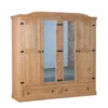 Hioshop Kledingkast New Mexico 4-deurs - Naturel -RoomStyle Verkoopwinkel 1000064471