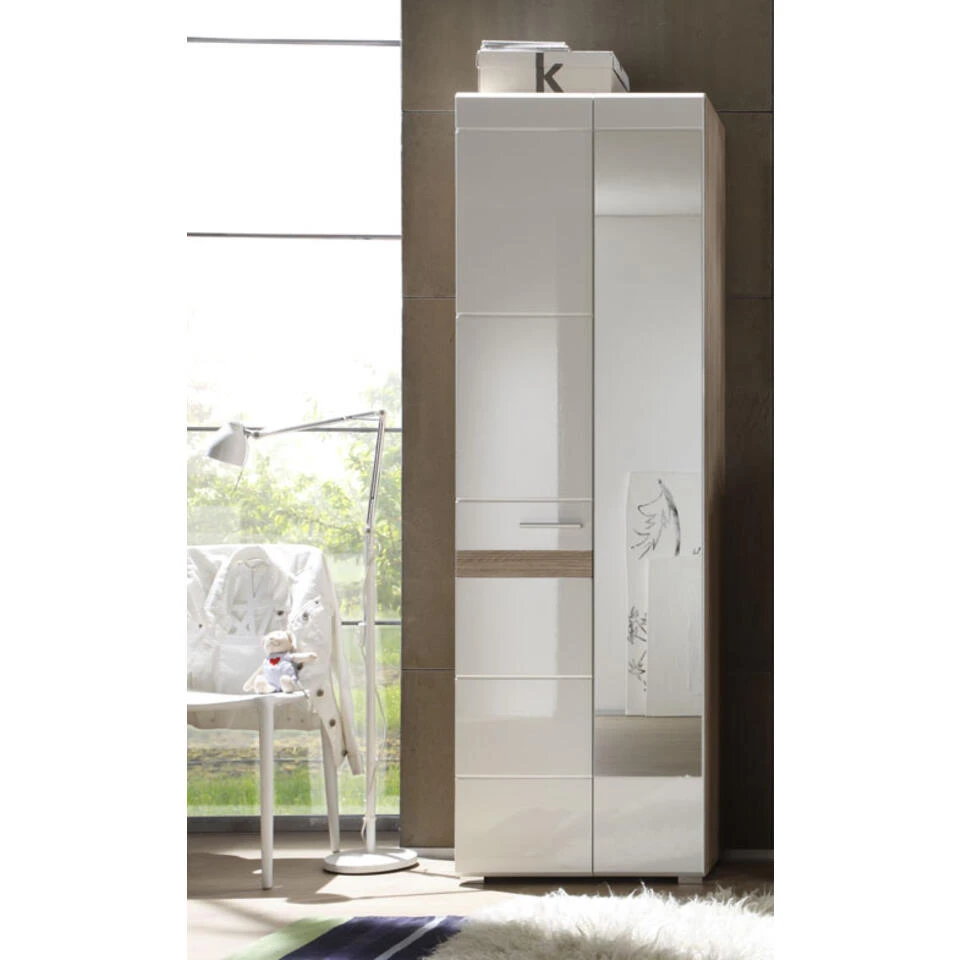 Hioshop Kledingkast Seto Mdf - 2 Deurs - Eiken 5 Hioshop Kledingkast Seto Mdf - 2 Deurs - Eiken - Afbeelding 3