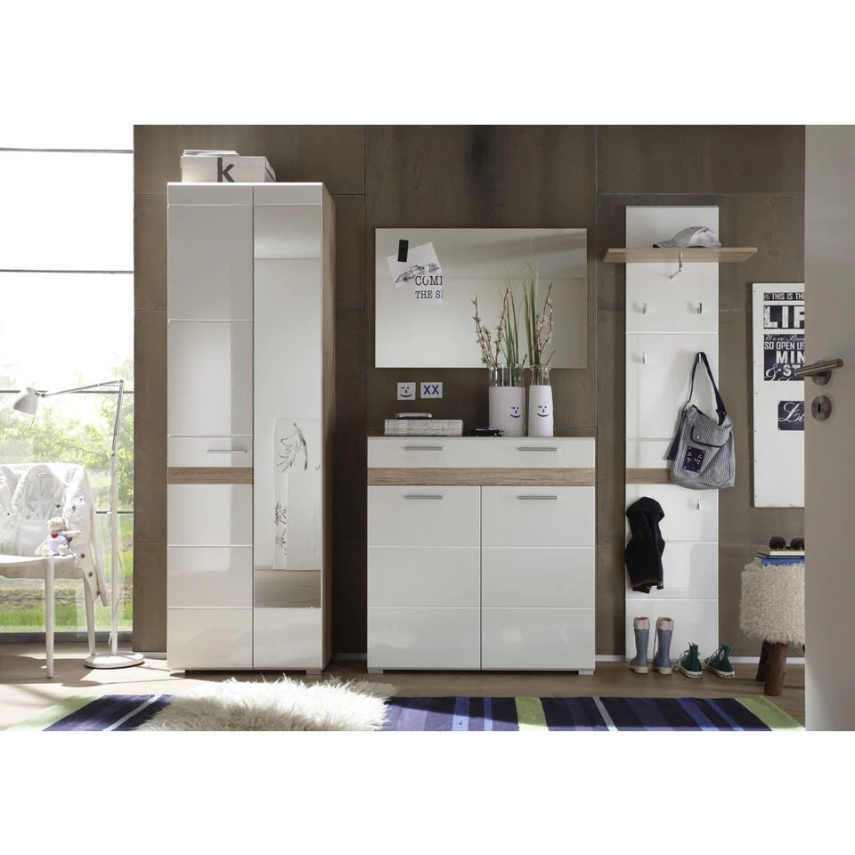 Hioshop Kledingkast Seto Mdf - 2 Deurs - Eiken 6 Hioshop Kledingkast Seto Mdf - 2 Deurs - Eiken - Afbeelding 4