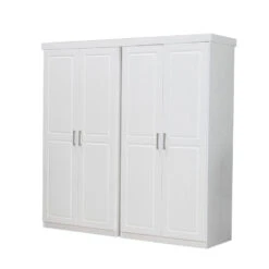 Hioshop Kledingkast Oslo Hout - 4 Deurs - Wit