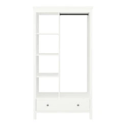 Hioshop Kledingkast Trone Hout - 1 Lade - Wit -RoomStyle Verkoopwinkel 1000064478 0101