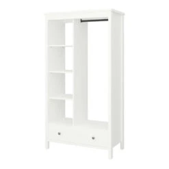 Hioshop Kledingkast Trone Hout - 1 Lade - Wit -RoomStyle Verkoopwinkel 1000064478 0110