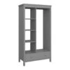 Hioshop Kledingkast Trone Hout - 1Lade Grijs 1 Hioshop Kledingkast Trone Hout - 1Lade Grijs -RoomStyle Verkoopwinkel 1000064493