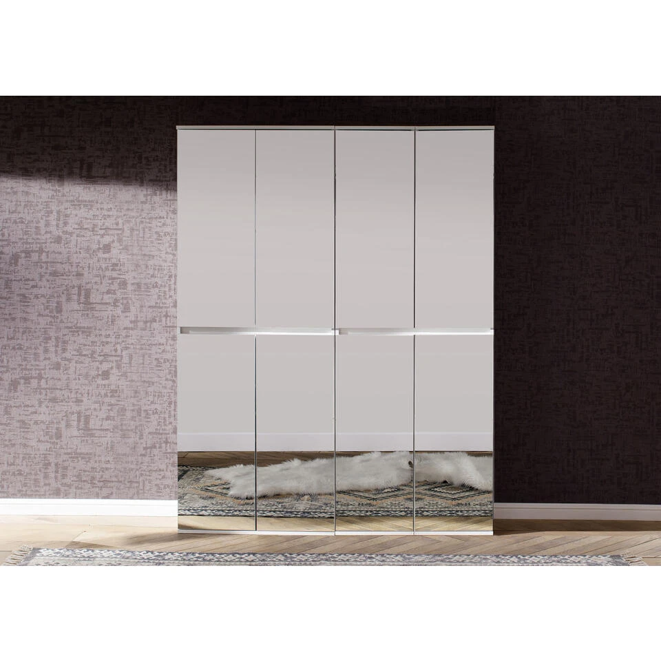 Hioshop Kledingkast Minor Mdf - 8 Deuren - Wit 5 Hioshop Kledingkast Minor Mdf - 8 Deuren - Wit - Afbeelding 3