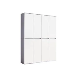 Hioshop Kledingkast Minor Mdf - 8 Deuren - Wit