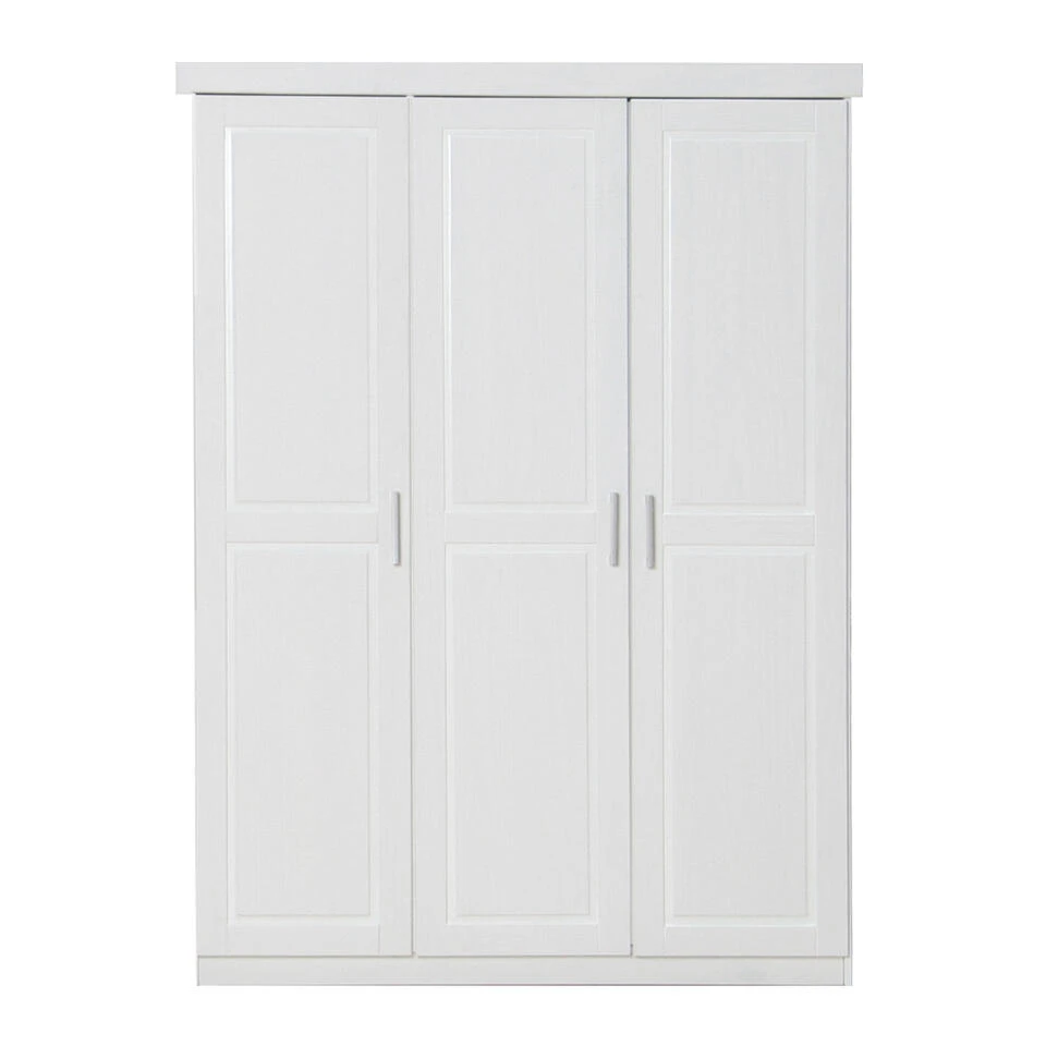 Hioshop Kledingkast Oslo Hout - 3 Deurs Wit 3 Hioshop Kledingkast Oslo Hout - 3 Deurs Wit