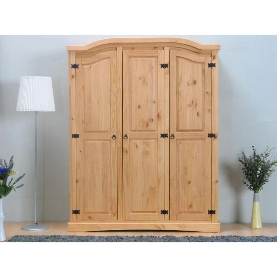 Hioshop Kledingkast New Mexico 3-deurs - Wit 5 Hioshop Kledingkast New Mexico 3-deurs - Wit - Afbeelding 3