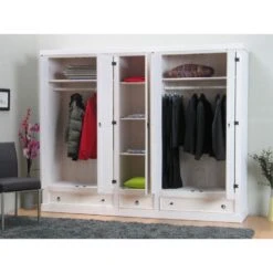 Hioshop Kledingkast New Mexico 5-deurs - Wit 8 Hioshop Kledingkast New Mexico 5-deurs - Wit -RoomStyle Verkoopwinkel 1000064506 0110