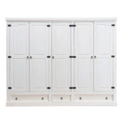 Hioshop Kledingkast New Mexico 5-deurs - Wit