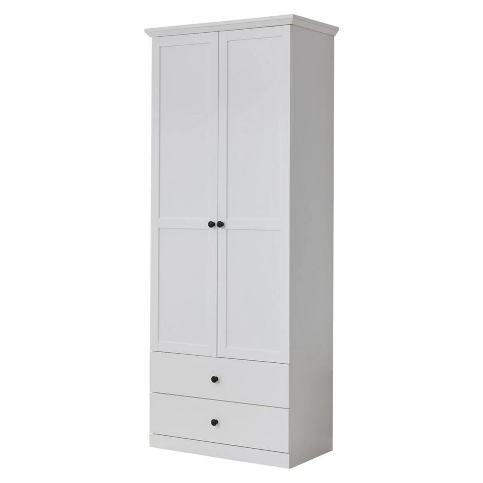 Hioshop Kledingkast BrandsonBaxter Mdf - Wit 4 Hioshop Kledingkast BrandsonBaxter Mdf - Wit - Afbeelding 2