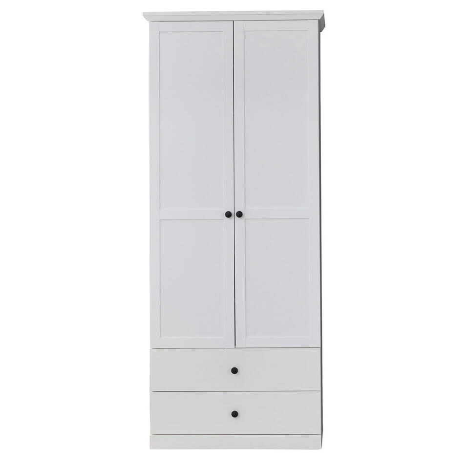 Hioshop Kledingkast BrandsonBaxter Mdf - Wit 3 Hioshop Kledingkast BrandsonBaxter Mdf - Wit