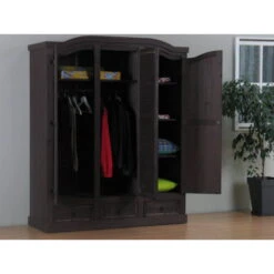 Hioshop Kledingkast New Mexico 3-deurs - Bruin 8 Hioshop Kledingkast New Mexico 3-deurs - Bruin -RoomStyle Verkoopwinkel 1000064508 0110