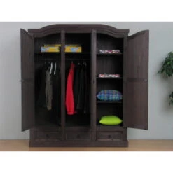 Hioshop Kledingkast New Mexico 3-deurs - Bruin 9 Hioshop Kledingkast New Mexico 3-deurs - Bruin -RoomStyle Verkoopwinkel 1000064508 0111