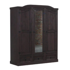 Hioshop Kledingkast New Mexico 3-deurs - Bruin