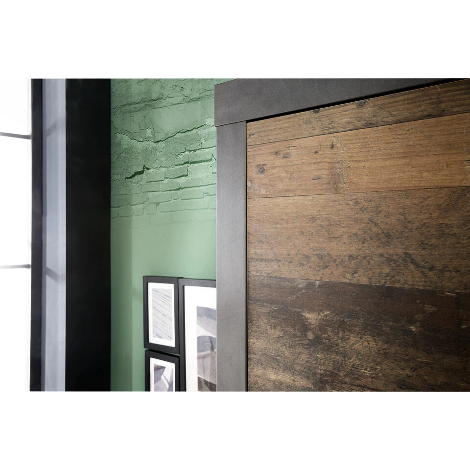 Hioshop Kledingkast Irwin Mdf - Grijs 4 Hioshop Kledingkast Irwin Mdf - Grijs - Afbeelding 2