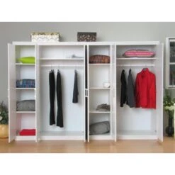 Hioshop Kledingkast Oslo Hout - 6 Deurs - Wit 8 Hioshop Kledingkast Oslo Hout - 6 Deurs - Wit -RoomStyle Verkoopwinkel 1000064513 0110