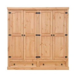 Hioshop Kledingkast New Mexico 4-deurs - Bruin