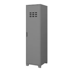 Hioshop Kledingkast Loke Hout - Grijs -RoomStyle Verkoopwinkel 1000064529 0110