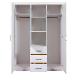 Hioshop Kledingkast Gerpa Hout - Wit -RoomStyle Verkoopwinkel 1000064531 0110