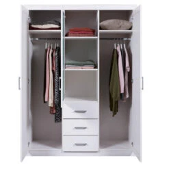 Hioshop Kledingkast Gerpa Hout - Wit -RoomStyle Verkoopwinkel 1000064531 0111