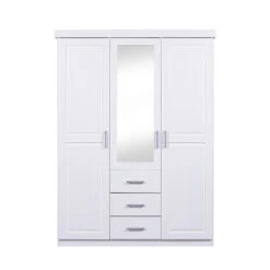 Hioshop Kledingkast Gerpa Hout - Wit