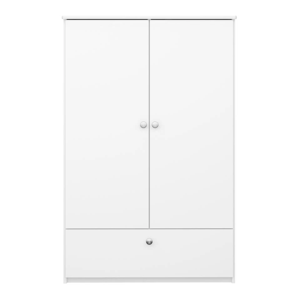 Hioshop Kledingkast Molly,Oscar Kids - 2 Deuren - Wit 4 Hioshop Kledingkast Molly,Oscar Kids - 2 Deuren - Wit - Afbeelding 2