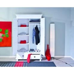 Hioshop Kledingkast Danz Hout - Wit -RoomStyle Verkoopwinkel 1000064543 0110
