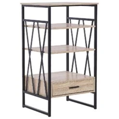 Beliani Boekenkast KEENE - Lichte Houtkleur Vezelplaat