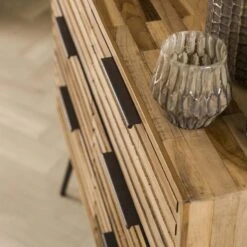 Giga Meubel Ladekast Teakhout - 6 Lades - 30x90x88cm - Naturel -RoomStyle Verkoopwinkel 1000067123 0102