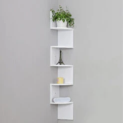 Boekenrek - Zigzag - Moderne Look - 20x127.5x20 Cm - Wit -RoomStyle Verkoopwinkel 1000068084 0102