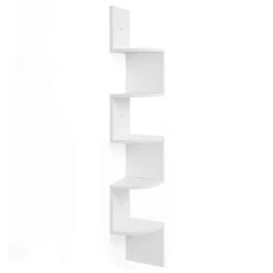 Boekenrek - Zigzag - Moderne Look - 20x127.5x20 Cm - Wit