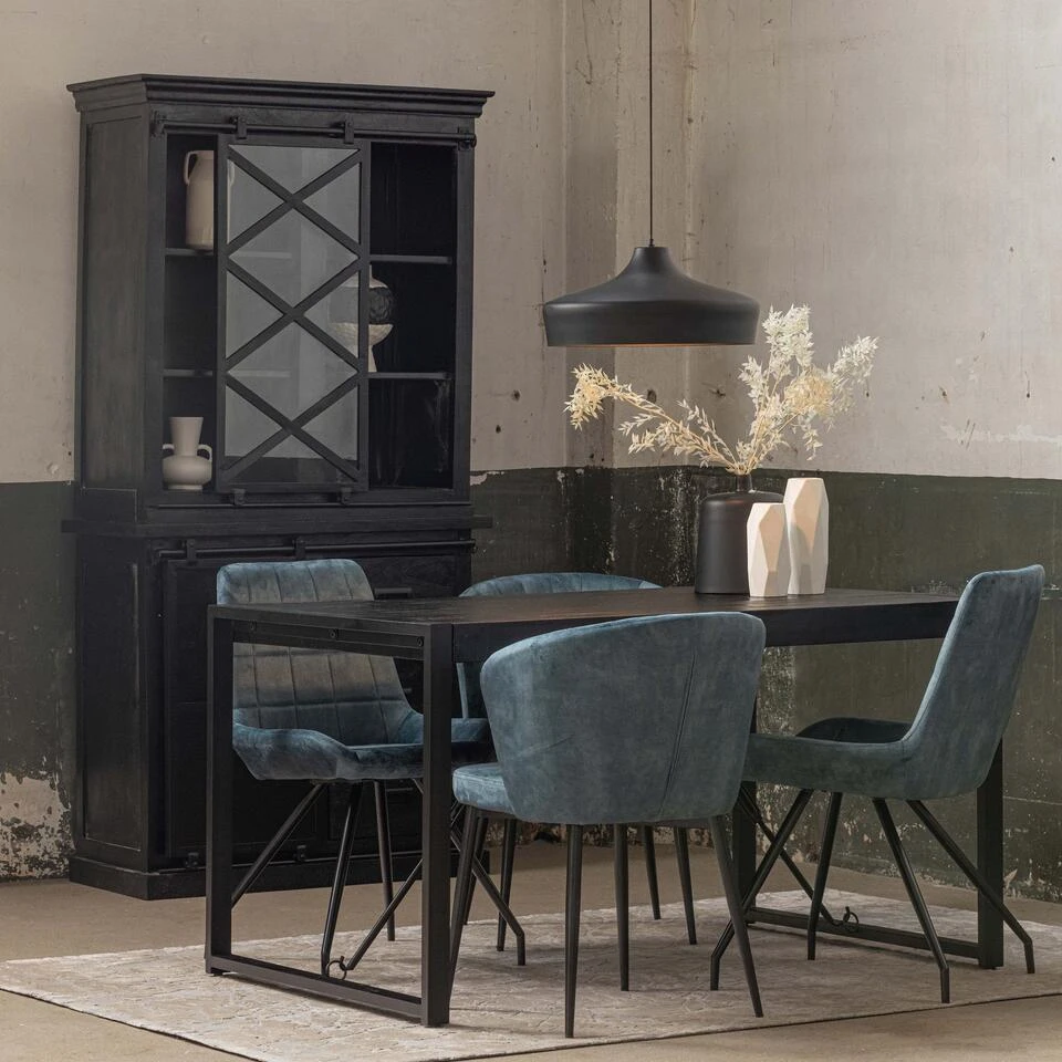 Buffetkast Denver Black 100cm - Mangohout - Zwart - Rechthoekig 4 Buffetkast Denver Black 100cm - Mangohout - Zwart - Rechthoekig - Afbeelding 2