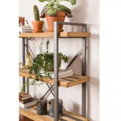 Giga Meubel Boekenkast Hout & Metaal - 39x120x149cm - Open Kast Joy -RoomStyle Verkoopwinkel 1000073365 0101