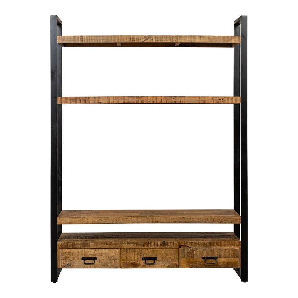 Boekenkast Minneapolis 150cm - Mangohout - Bruin - Rechthoekig 4 Boekenkast Minneapolis 150cm - Mangohout - Bruin - Rechthoekig - Afbeelding 2