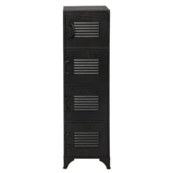 Rootsmann Lockerkast Zwart - Locker Met 4 Deuren - Metaal