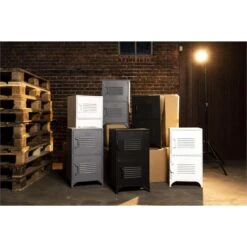 Rootsmann Lockerkast Zwart - Locker Met 2 Deuren - Metaal -RoomStyle Verkoopwinkel 1000074636 0102