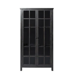 Rootsmann Houten Buffetkast - Zwart Hout Met Glas - Hout