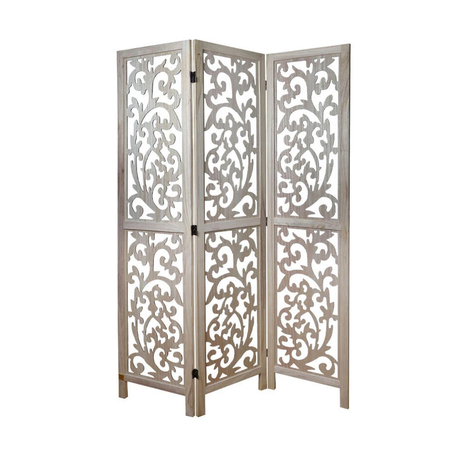 LW Collection Kamerscherm 3 Panelen Bruin 170X120CM - Paravent - Scheidingswand 3 LW Collection Kamerscherm 3 Panelen Bruin 170X120CM - Paravent - Scheidingswand